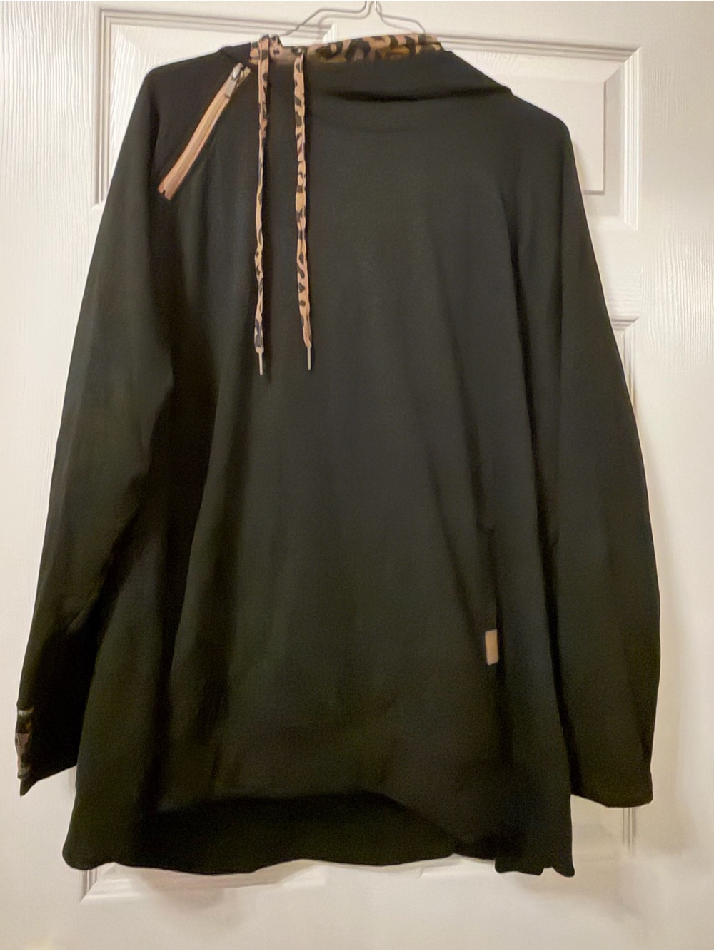 Maurices Black Hoodie with Leopard Accent